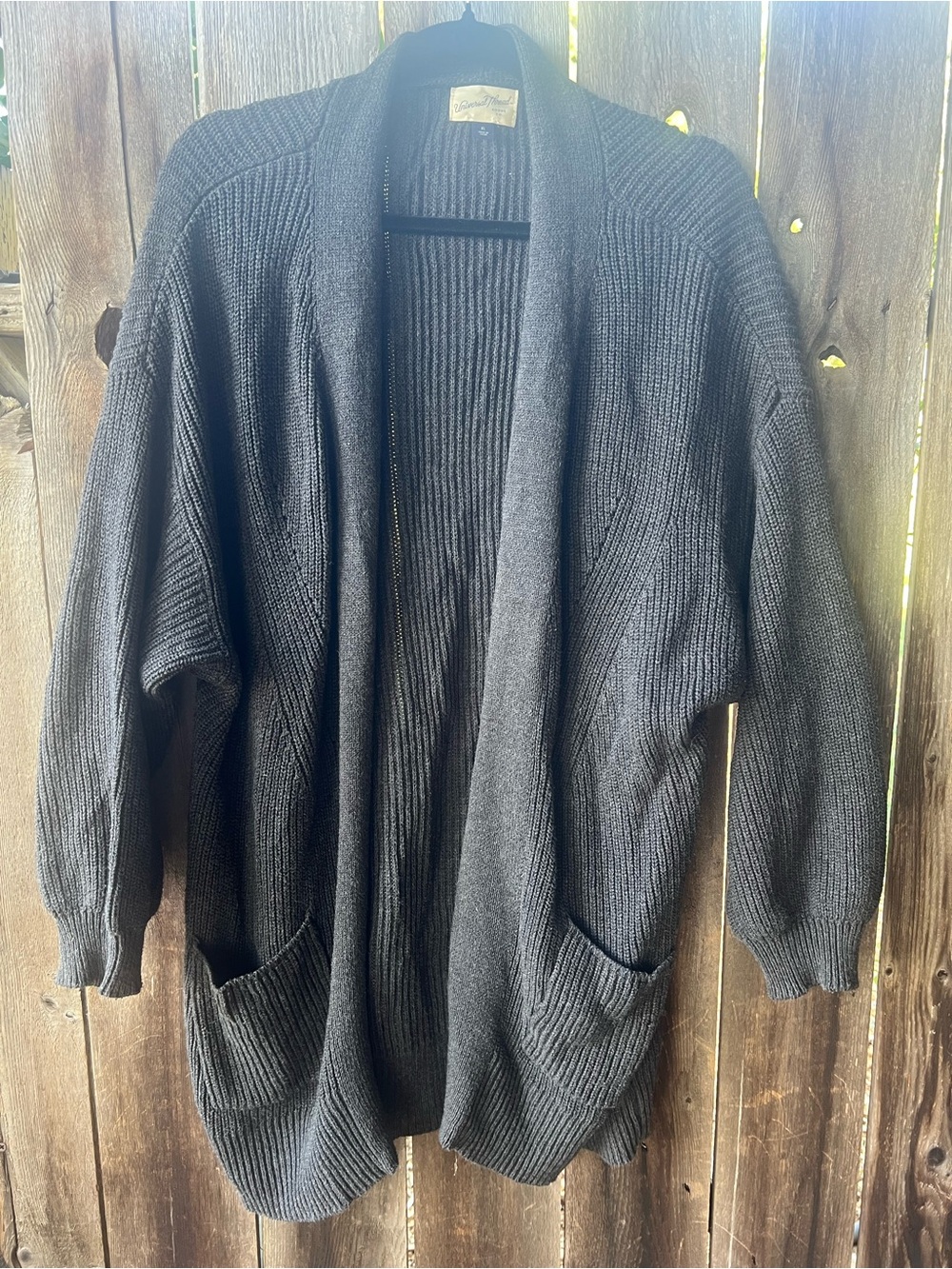 Universal Thread Black Open-Front Ribbed Cardigan